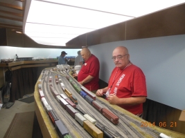 Andy tried my yardmaster job Saturday and Jeff was his helper. The AAR codes I've since added to the paperwork will make life easier in the yard now. Sorry about that Andy..